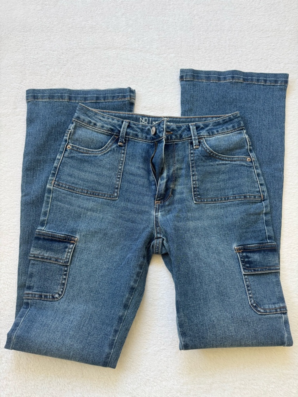 No Boundaries Womens Blue Cargo Jeans